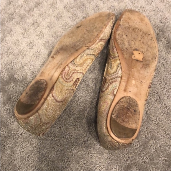 MISSONI shoes ballet flats cream and golden - Picture 6 of 11